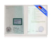 GHADA Étui pour carte grise de véhicule à 2 compartiments - Fabriqué en Allemagne - Étui en PVC transparent pour certificat d'immatriculation partie I et documents - Étui/porte-documents en blanc
