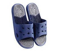 GHAKKE Chaussons De Massage Chaussures De Douche Antidérapantes À Bout Ouvert Hommes Et Femmes Sandales D'acupuncture Et De Réflexologie Chaussons D'acupression pour Fasciite Plantaire(Blue,44/45 EU)