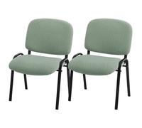 GHAKKE Housses De Chaises De Bureau Élastiques en Jacquard pour Visiteurs Ensemble De Deux Housses De Chaises De Salle À Manger Protection Extensible pour Tabourets De Cuisine(Green,2PCS)
