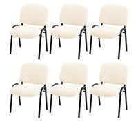 GHAKKE Housses De Chaises De Bureau Élastiques en Jacquard pour Visiteurs Ensemble De Deux Housses De Chaises De Salle À Manger Protection Extensible pour Tabourets De Cuisine(Beige,6PCS)