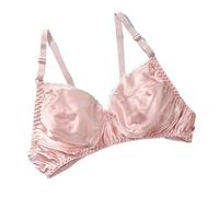 GHAKKE Soutien-Gorge 100% Soie De Mûrier, Soutien-Gorge Triangle Ultra-Fin D'été, Soutien-Gorge Sexy en Satin Double Face, Bras sans Fil Confortable Au Quotidien(05,40/90)