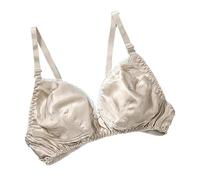GHAKKE Soutien-Gorge 100% Soie De Mûrier, Soutien-Gorge Triangle Ultra-Fin D'été, Soutien-Gorge Sexy en Satin Double Face, Bras sans Fil Confortable Au Quotidien(24,36/80)