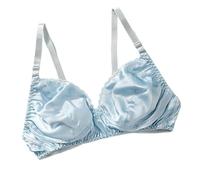 GHAKKE Soutien-Gorge 100% Soie De Mûrier, Soutien-Gorge Triangle Ultra-Fin D'été, Soutien-Gorge Sexy en Satin Double Face, Bras sans Fil Confortable Au Quotidien(09,46/105)