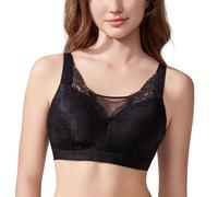 GHAKKE Soutien-Gorge De Mastectomie pour Femmes Soutien-Gorge De Tous Les Jours Soutien-Gorge Sexy en Dentelle À Couverture Complète Bra De Soutien pour Prothèse Mammaire en Silicone(Black,XX-Large)