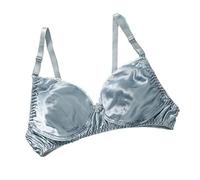 GHAKKE Soutien-Gorge Triangle en Soie De Mûrier, Ultra-Fin D'été Sexy en Satin Double Face, Sans Fil Confortable Au Quotidien (01,40/90)