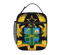 Ghanatɔwo Emblème National Sac À Repas Pour Femmes Hommes Large Ouverture Portable Poche Boîte À Repa Adultes Sac À Repas Enfants Pique-Nique Plage