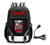 GHAYUCR Be-rserk Sac à Dos Sport, Affaire Scolaire Sac, Camping Casual Sac à Dos pour Les élèves, Unisexe(Black2)