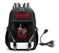 GHAYUCR Be-rserk Sac à Dos Sport, Affaire Scolaire Sac, Camping Casual Sac à Dos pour Les élèves, Unisexe(Black4)