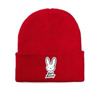 GHAYUCR Bonnet Homme Bad Bun. ny, Bonnet Brimless Uni.que avec Imprimé, Chapeaux Léger Adapté Patinage, Course à Pied, Slouch(Red2)