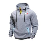 GHAYUCR Pull Hoodies Pullover Sweatshirt F.1, de Manches Longues Poche Kangourou, Pull à capuche en coton polaire, Pulls(LightGrey,XL)