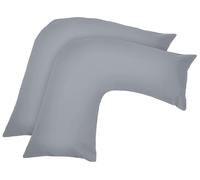 Ghazlan Housse de taie d'oreiller en forme de V - Lot de 2 taies d'oreiller orthopédiques en polycoton pour s'adapter aux oreillers en forme de V pour le soutien du dos, du cou et des jambes pendant l