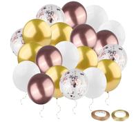 Ghazpmuk 60 Pièces Ballons, Ballons Anniversaire, Or Rose Ballons Rétro, Ballons Helium avec Ballons Confettis, Decoration Anniversaire, pour Mariage Fiançailles Garçon Anniversaire Baby Shower