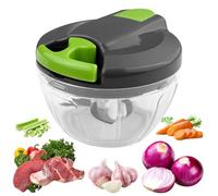 Ghazpmuk Mini Hachoir Cuisine, 520 ml Coupe Légumes avec Cordon de Tirage, Mixeur Manuel avec 3 Lames en Acier Inoxydable, Hacheur, Eminceur Oignon (vert)