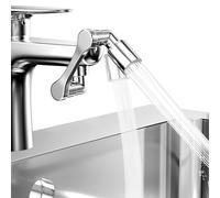 Ghazpmuk Robinet à Rallonge Rotatif Multifonctionnel, Aérateur de Robinet, Mousseur Robinet de Rallonge Pivotant à 1080°, Extension Robinet Avec 2 Modes de Pulvérisation, pour Cuisine Salle de Bain