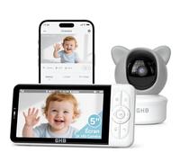GHB Babyphone Camera 2K avec App Téléphone Rotation 350° Suivi Automatique