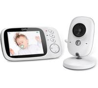 GHB Babyphone Caméra 3.2 inches Caméra Bébe Babyphone Vidéo LCD Couleur Bébé Surveillance 2.4 GHz Communication Bidirectionnelle Vision Nocturne Capteur de Température