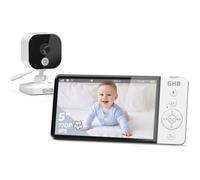 GHB Babyphone Camera 5 Camera Bebe 720P HD 5000mAh Écran IPS Zoom 4X