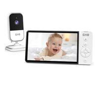 GHB Babyphone Camera 5" Camera Bebe Surveillance 720P HD 5000mAh Écran IPS VOX Capteur de Température Zoom 4X Audio Bidirectionnel Volume Réglable