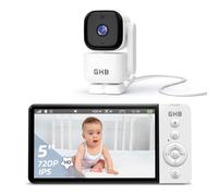 GHB Babyphone Camera 5" Rotation 350° sans WiFi Détection de Mouvement