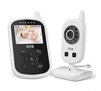 GHB Babyphone Caméra Bébé Moniteur 2,4 inches LCD Babyphone Vidéo Bébé Surveillance 2,4 GHz Capteur de Température Communication Bidirectionnelle Vision Nocturne