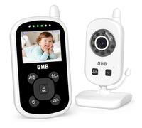 GHB Babyphone Camera Bebe Surveillance 2.4" LCD Baby Phone avec Caméra ECO Mode sans WiFi Zoom 2X Capteur de Température Communication Bidirectionnelle Vision Nocturne