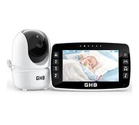 GHB Babyphone Camera Bebe Surveillance Rotation de 350° 4,3" LCD Baby Phone avec Caméra 2,4 GHz ECO Mode Capteur de Température Communication Bidirectionnelle Vision Nocturne sans WiFi 720P