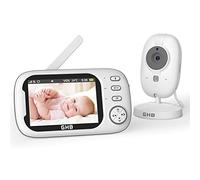 GHB Babyphone Camera Écran LCD 3,5 inches Camera Surveillance Bebe 4X Zoom 8 Berceuses sans WiFi 2,4 GHz Surveillance de Température Vision Nocturne 720P