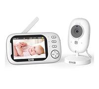GHB Babyphone Camera Écran LCD 3,5 inches Camera Surveillance Bebe 4X Zoom 8 Berceuses sans WiFi 2,4 GHz Surveillance de Température Vision Nocturne 720P
