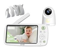 GHB Babyphone Caméra Longue Autonomie Batterie 4000 mAh 7 x 24H avec Support Camera Bébé Support Babyphone