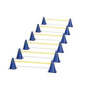 GHB Ensemble de Haies d'agility 12 cônes 18 Barres, Set d'obstacles pour Chiens, Accessoire d'entraînement de Football pour Le Travail de Coordination avec Sac de Transport