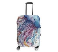 GHBNK Housse de protection pour valise, housse de bagage de voyage, motif méduses aquarelles, housse de protection lavable, extensible, convient aux bagages de 48,3 à 81,3 cm, Style :, XL