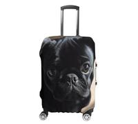 GHBNK Housse de protection pour valise, housse de protection pour valise, noir, carlin, chiot, housse de protection lavable, extensible, convient aux bagages de 48,3 à 81,3 cm, Style :, XL