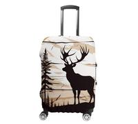 GHBNK Housses de bagage pour valise, housse de bagage de voyage, silhouette d'élan sauvage, housse de protection de valise, housse de protection lavable, extensible, convient aux bagages de 48,3 à