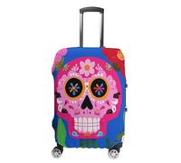 GHBNK Housses de protection pour valises de voyage, motif tête de mort en sucre, fleur, housse de protection lavable, extensible, convient aux bagages de 48,3 à 81,3 cm, Style :, M