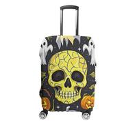 GHBNK Housses de protection pour valises de voyage, motif tête de mort jaune, housse de protection lavable, extensible, convient aux bagages de 48,3 à 81,3 cm, Style :, XL