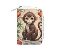 GHBNK Porte-cartes de crédit de style chinois singe pour femme - Organisateur de cartes de visite - Petit porte-monnaie en polyuréthane souple avec fermeture éclair - Style : 16 x 11,5 cm, Style :,