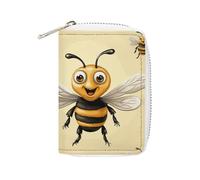 GHBNK Porte-cartes de crédit Honey Bee pour femme - Organisateur de cartes de visite - Petit porte-monnaie en polyuréthane souple avec fermeture éclair - Style : 16 x 11,5 cm, Style :, 16x11.5cm