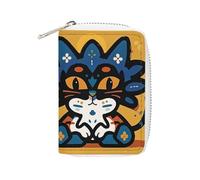 GHBNK Porte-cartes de crédit insolite en forme de chat pour femme - Organisateur de cartes de visite - Petit porte-monnaie en polyuréthane souple avec fermeture éclair - Style : 16 x 11,5 cm, Style :,