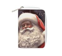 GHBNK Porte-cartes de crédit Père Noël pour femme - Organisateur de cartes de visite - Petit porte-monnaie en polyuréthane souple avec fermeture éclair - Style : 16 x 11,5 cm, Style :, 16x11.5cm