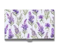 GHBNK Porte-cartes de visite fin professionnel avec fermeture en alliage d'aluminium et métal pour homme et femme Motif coccinelle, Fleurs de lavande, Taille unique, Moderne