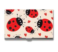 GHBNK Porte-cartes de visite fin professionnel avec fermeture en alliage d'aluminium et métal pour homme et femme Motif coccinelle, coccinelle, Taille unique, Moderne