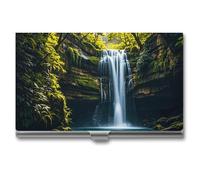 GHBNK Porte-cartes de visite fin professionnel avec fermeture en alliage d'aluminium pour homme et femme Motif serpent ouvre la bouche, Gris/bleu, Taille unique, Moderne