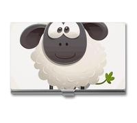 GHBNK Porte-cartes de visite squelette pirate-1 porte-cartes de crédit professionnel fin portefeuille avec fermeture style boucle en alliage d'aluminium pour homme et femme, mouton, Taille unique