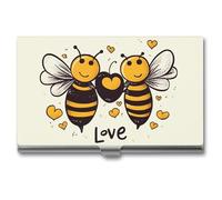 GHBNK Porte-cartes de visite squelette pirate-1 porte-cartes de crédit professionnel fin portefeuille avec fermeture style boucle en alliage d'aluminium pour homme et femme, Bee Love Honey, Taille