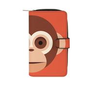 GHBNK Portefeuille long en cuir pour femme avec 12 porte-cartes et poche pour pièces de monnaie, Portrait de singe, 19.7x11x3.5cm
