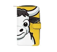 GHBNK Portefeuille long en cuir pour femme avec dragonne en papier coloré conique avec 12 porte-cartes et poche pour pièces de monnaie de grande capacité, Vache donnant le pouce vers le haut,