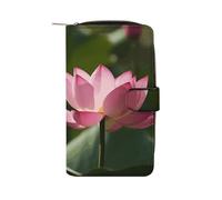 GHBNK Portefeuille long en cuir pour femme - Orange - Bouteille d'eau - Avec 12 porte-cartes - Grande capacité - Poche pour pièces de monnaie, Fleur en fleurs, 19.7x11x3.5cm