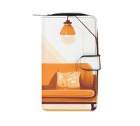 GHBNK Portefeuille long en cuir pour femme - Orange - Bouteille d'eau - Avec 12 porte-cartes - Grande capacité - Poche pour pièces de monnaie, Canapé orange, 19.7x11x3.5cm