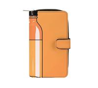 GHBNK Portefeuille long en cuir pour femme - Orange - Bouteille d'eau - Avec 12 porte-cartes - Grande capacité - Poche pour pièces de monnaie, Bouteille d'eau orange, 19.7x11x3.5cm