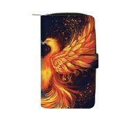 GHBNK Portefeuille long en cuir pour homme - Motif phénix du feu et de l'eau - Avec 12 porte-cartes - Grande capacité - Poche pour pièces de monnaie, Feu et eau phénix, 19.7x11x3.5cm